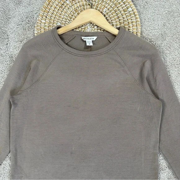 Athleta Women’s Coaster Luxe Recover Sweatshirt Ultra-Soft in Mortar Mushroom XS - Picture 3 of 16